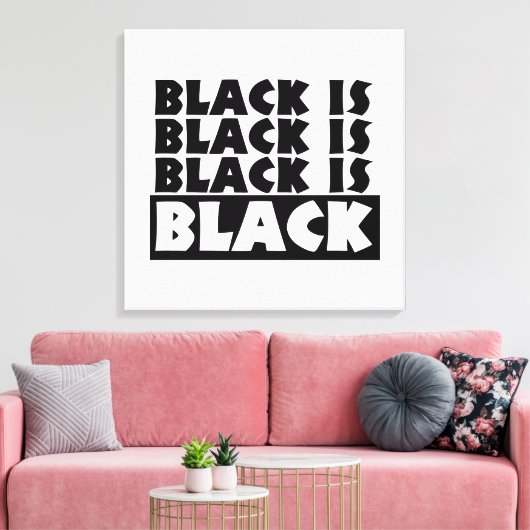 Zwart is zwart canvas afdruk (Insitu (Woonkamer))