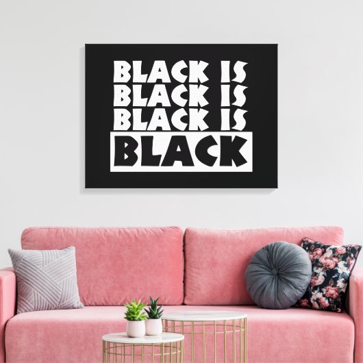 Zwart is zwart canvas afdruk (Insitu (Woonkamer))