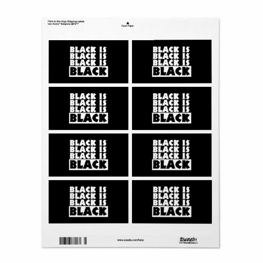 Zwart is zwart etiket (Full Sheet)