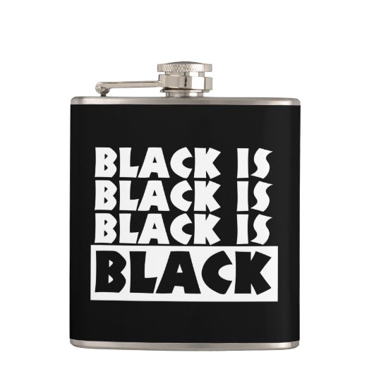 Zwart is zwart heupfles (Voorkant)