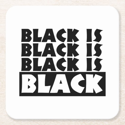 Zwart is zwart kartonnen onderzetters (Voorkant)