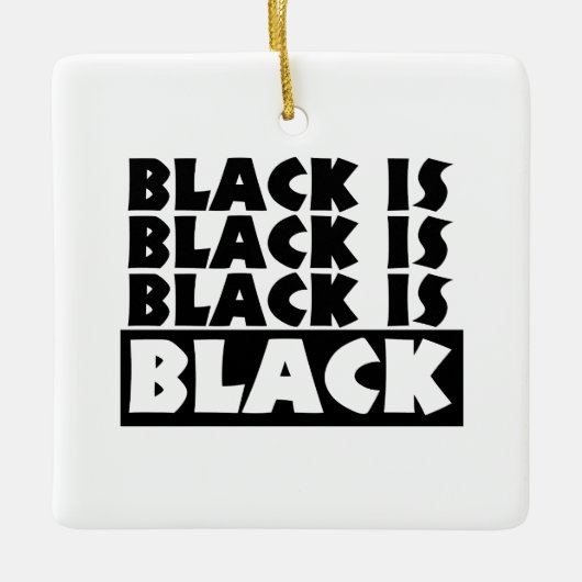Zwart is zwart keramisch ornament (Voorkant)