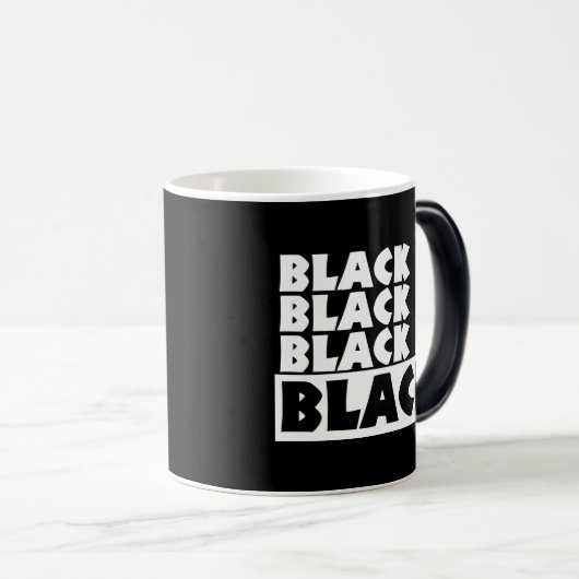 Zwart is zwart magische mok (Voorkant rechts)