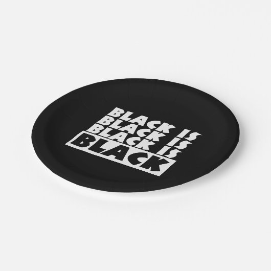 Zwart is zwart papieren bordje (Gekanteld)