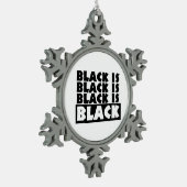 Zwart is zwart tin sneeuwvlok ornament (Links)