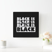 Zwart is zwart vierkante klok (Huis)