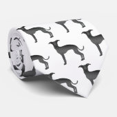 Zwart-Italiaans grijswindschildpad - Dog Patroon Stropdas (Opgerold)