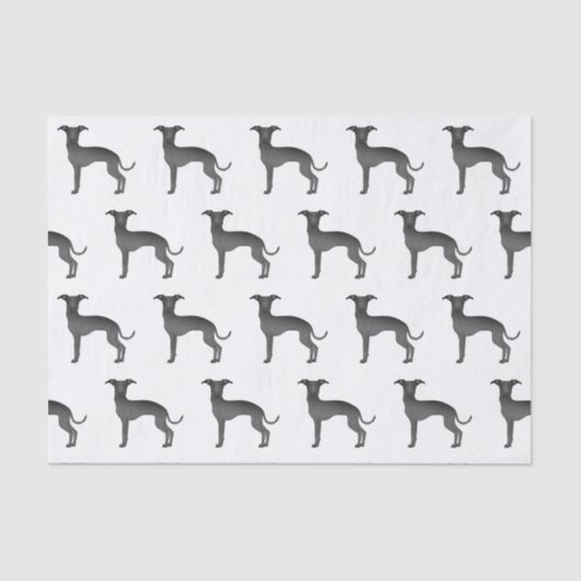 Zwart-Italiaans grijswindschildpad - Dog Patroon Tissuepapier (Voorkant)