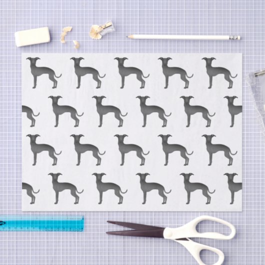 Zwart-Italiaans grijswindschildpad - Dog Patroon Tissuepapier (Craft)