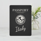 Zwart Italiaans paspoort Save The Date (Staand voorkant)