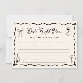 Zwart Italiaans Vrijgezellenfeest Date Night Ideas Kaart