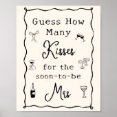 Zwart Italiaans Vrijgezellenfeest Raad eens hoevee Poster (Voorkant)