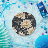 Zwart Ivoor Bloemstuk Persoonlijk Papieren Bordje (Feest)