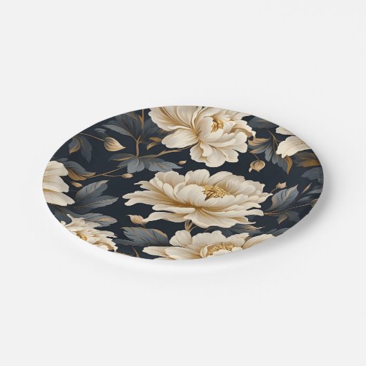 Zwart Ivoor Bloemstuk Persoonlijk Papieren Bordje (Gekanteld)