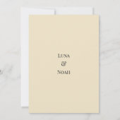 Zwart ivoor blush groen pioen bloemenbruiloft kaart (Achterkant)