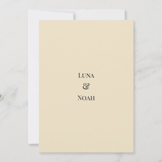 Zwart ivoor blush groen pioen bloemenbruiloft kaart (Achterkant)