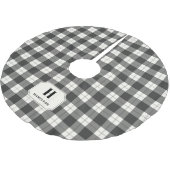 Zwart & Ivoor Buffalo Plaid Monogram Boomrok Kerstboom Rok (Gekanteld)