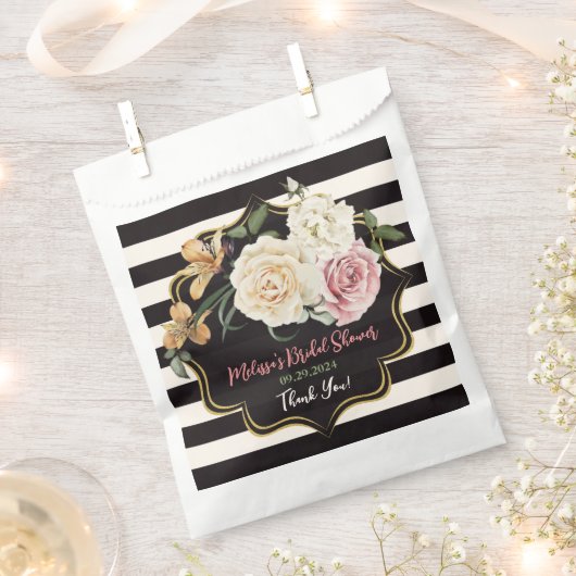 Zwart, Ivoor, Goud Bloemen Boeket Bedankzakje (Geknipt)