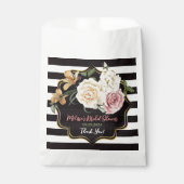 Zwart, Ivoor, Goud Bloemen Boeket Bedankzakje (Voorkant)