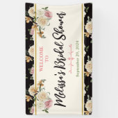 Zwart, Ivoor, Goud Bloemen Vrijgezellenfeest Welko Spandoek (Verticaal)