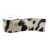 Zwart Ivoor Goud Western Koeienhuid Grosgrain Lint (Spoel)