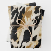 Zwart Ivoor Goud Western Koeienhuid Inpakpapier Vel (In situ)