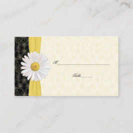 Zwart Ivoor Goud Wit Daisy Wedding Place Kaarten Plaatskaartje