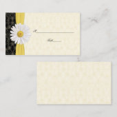 Zwart Ivoor Goud Wit Daisy Wedding Place Kaarten Plaatskaartje (Voorkant / Achterkant)