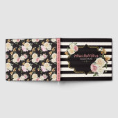 Zwart, Ivoor, Gouden Bloemachtige Bruidsdouche Gastenboek (Volledig)