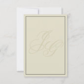 Zwart ivoor monogram initialen orchidee RSVP Kaart (Achterkant)