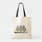 Zwart Ivoor Schaakbord Tote Bag (Achterkant)