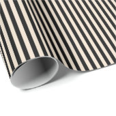 zwart & ivoor streep cadeaupapier (Rol Hoek)