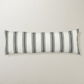 Zwart Ivoor Verticaal Streeppatroon Lichaamskussen (Achterkant)