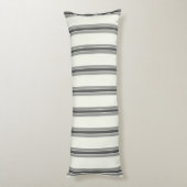 Zwart Ivoor Verticaal Streeppatroon Lichaamskussen (Achterkant (Verticaal))
