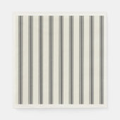 Zwart Ivoor Verticaal Streeppatroon Servet (Voorkant)