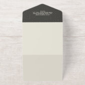 Zwart & Ivoorgewit | Koel moderne elegante folie All In One Uitnodiging (Buiten)