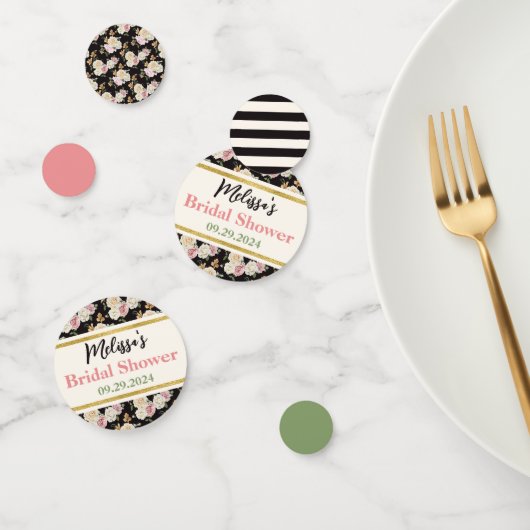 Zwart, Ivoorkleurig, Gouden Bloemenboeket Bruidsui Confetti (Groep)