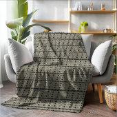 Zwart Ivoorwit Modern Hexa Fleece Deken