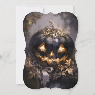 Zwart Jackolantern Halloween Baby shower Kaart