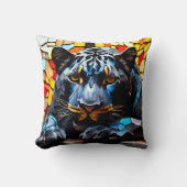 Zwart Jagua Mozaïek Glas in lood Kussen (Voorkant)