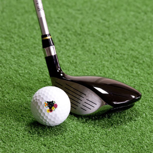 Zwart Jaguar Portret Bloemen Golfballen