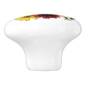 Zwart Jaguar Portret Bloemen Keramische Knop (Zijkant)