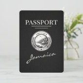 Zwart Jamaica paspoort Bewaar de datum Save The Date (Staand voorkant)