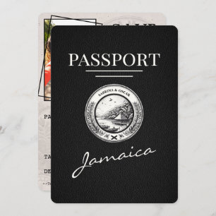 Zwart Jamaica paspoort Bewaar de datum Save The Date