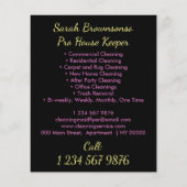 Zwart Janitorial Maid House Cleaning Flyer (Achterkant)