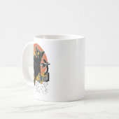 Zwart Japans Catzilla Sunset - Clic Fit Koffiemok (Voorkant links)