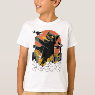 Zwart Japans Catzilla Sunset - Clic Fit T-shirt