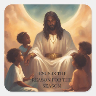 Zwart Jesus Afrikaans Amerikaans Kerst sticker