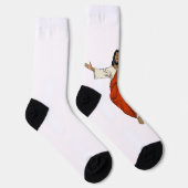 Zwart Jesus T-shirt Sokken (Rechts)