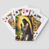 Zwart Jezus bidt in Gethsemane Spelkaarten Pokerkaarten (Achterkant)